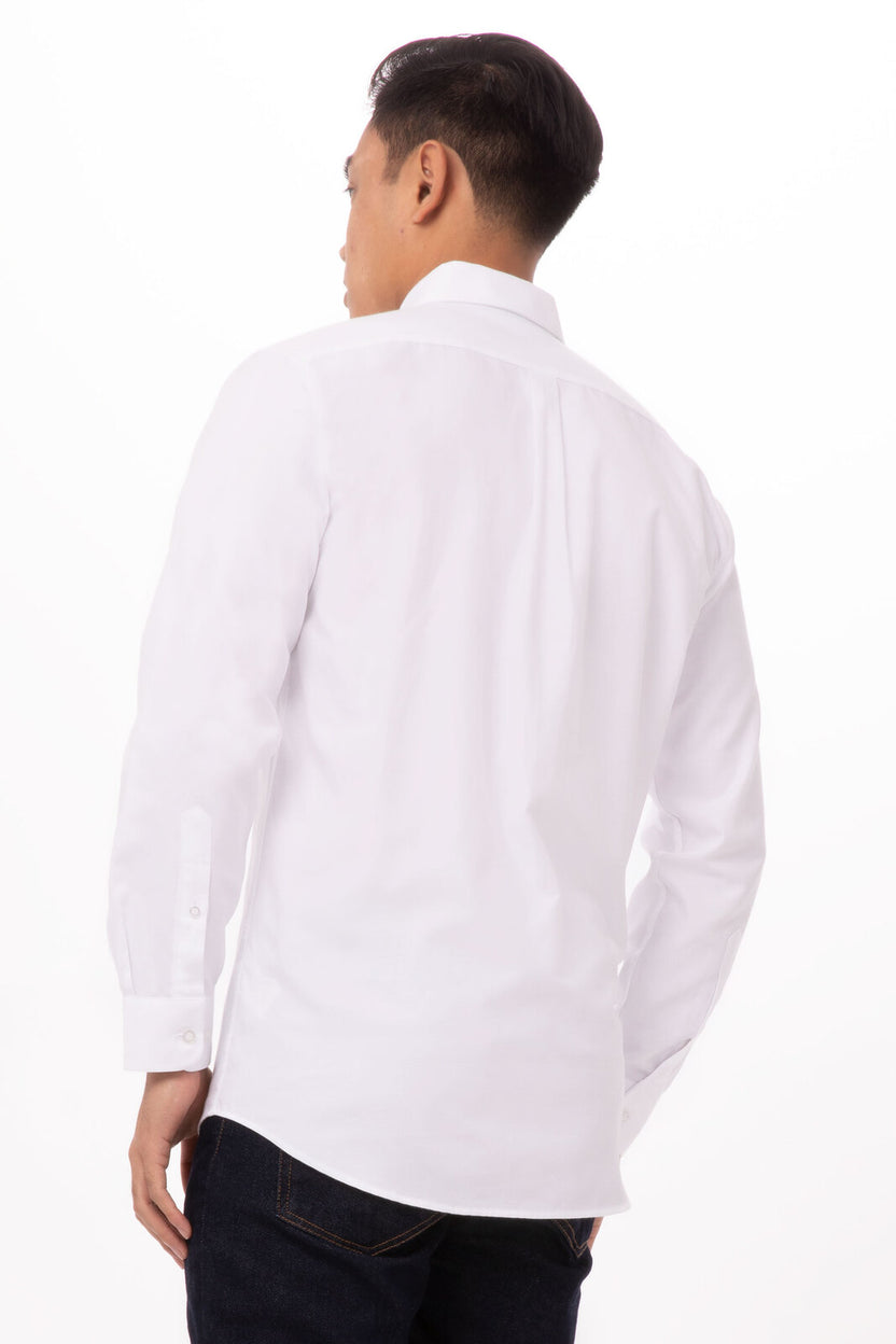 Chef Works Men's White Oxford Dress Shirt