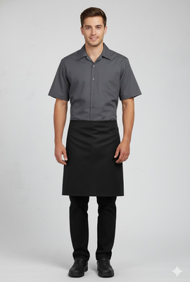 Half Black Apron No Pocket