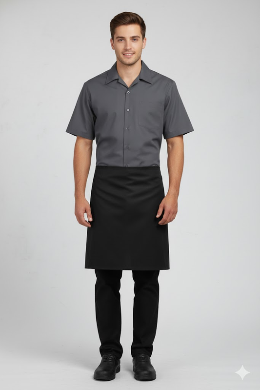 Half Black Apron No Pocket